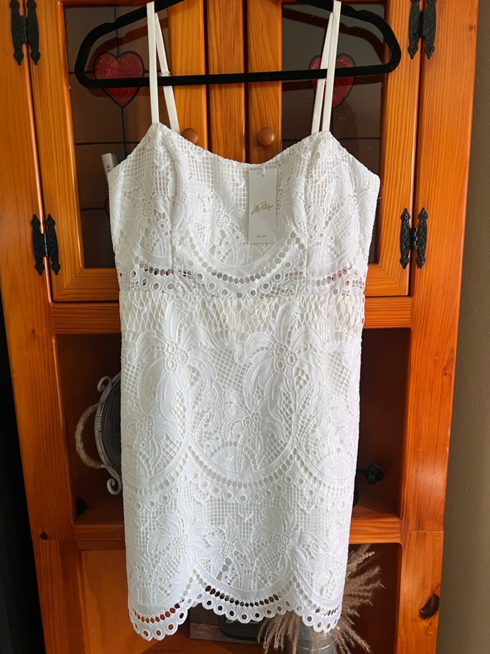 Lilly Pulitzer White Lace Spaghetti-Strap Mini Dress